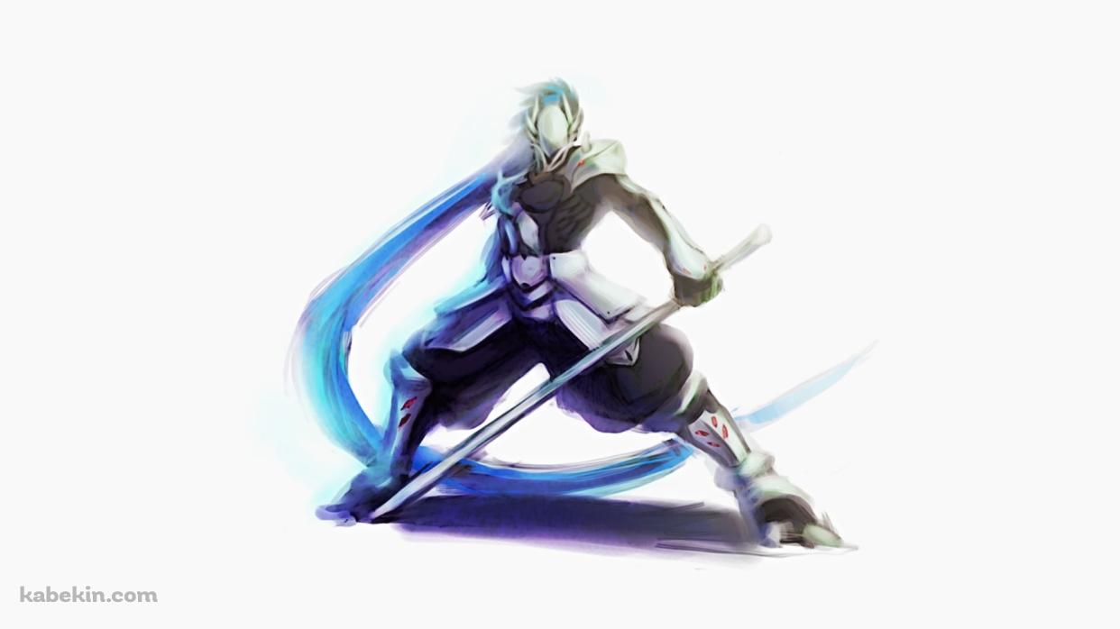 剣を持ち構えるジン=キサラギ / BLAZBLUE(ブレイブルー)の壁紙(1242px x 698px) 高画質 PC・デスクトップ用