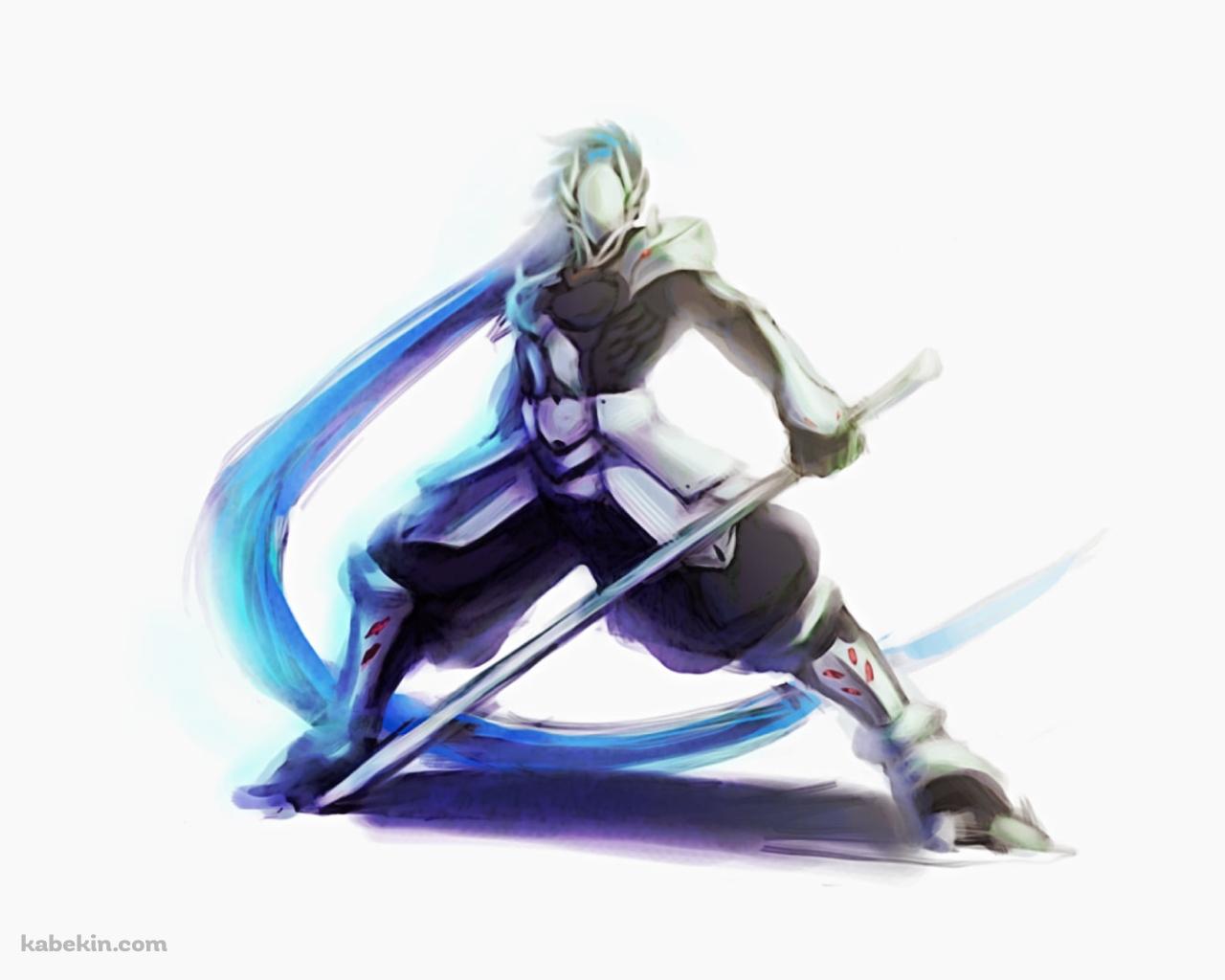 剣を持ち構えるジン=キサラギ / BLAZBLUE(ブレイブルー)の壁紙(1280px x 1024px) 高画質 PC・デスクトップ用