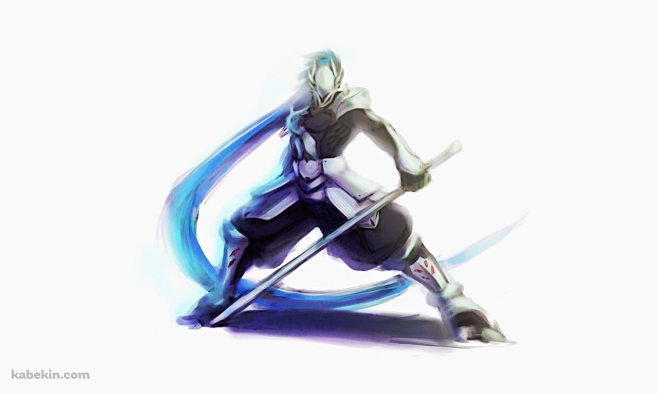 剣を持ち構えるジン=キサラギ / BLAZBLUE(ブレイブルー)の壁紙(1280px x 768px) 高画質 PC・デスクトップ用