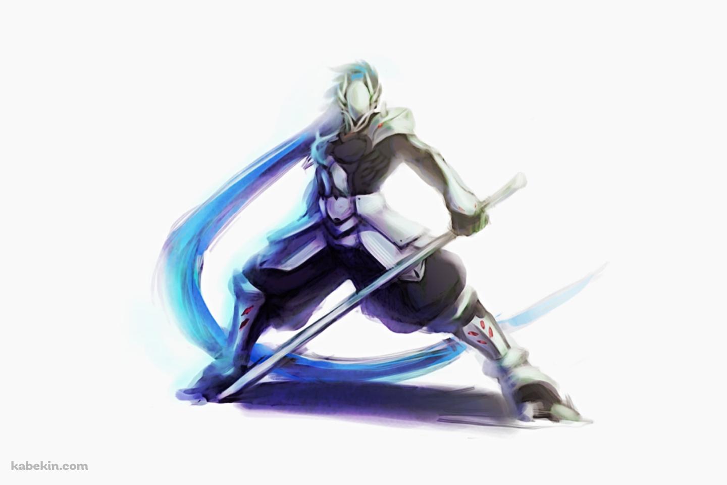 剣を持ち構えるジン=キサラギ / BLAZBLUE(ブレイブルー)の壁紙(1440px x 960px) 高画質 PC・デスクトップ用
