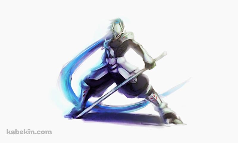 剣を持ち構えるジン=キサラギ / BLAZBLUE(ブレイブルー)の壁紙(800px x 480px) 高画質 PC・デスクトップ用