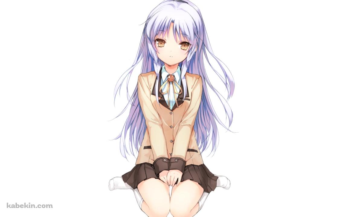 正座をする制服を着た立華奏 / エンジェル ビーツ!の壁紙(1152px x 720px) 高画質 PC・デスクトップ用