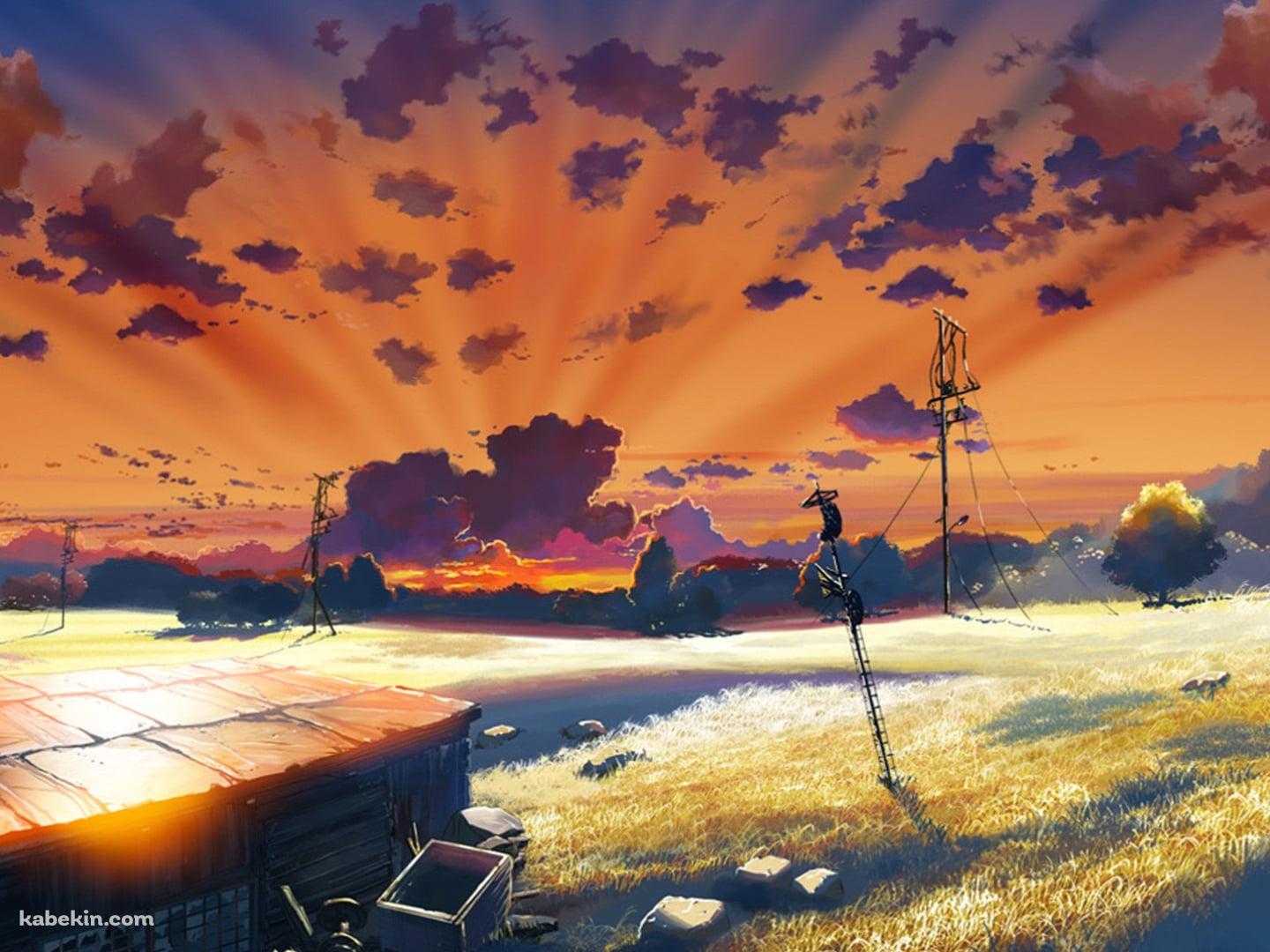 夕暮れの風景 / 雲のむこう、約束の場所の壁紙(1440px x 1080px) 高画質 PC・デスクトップ用