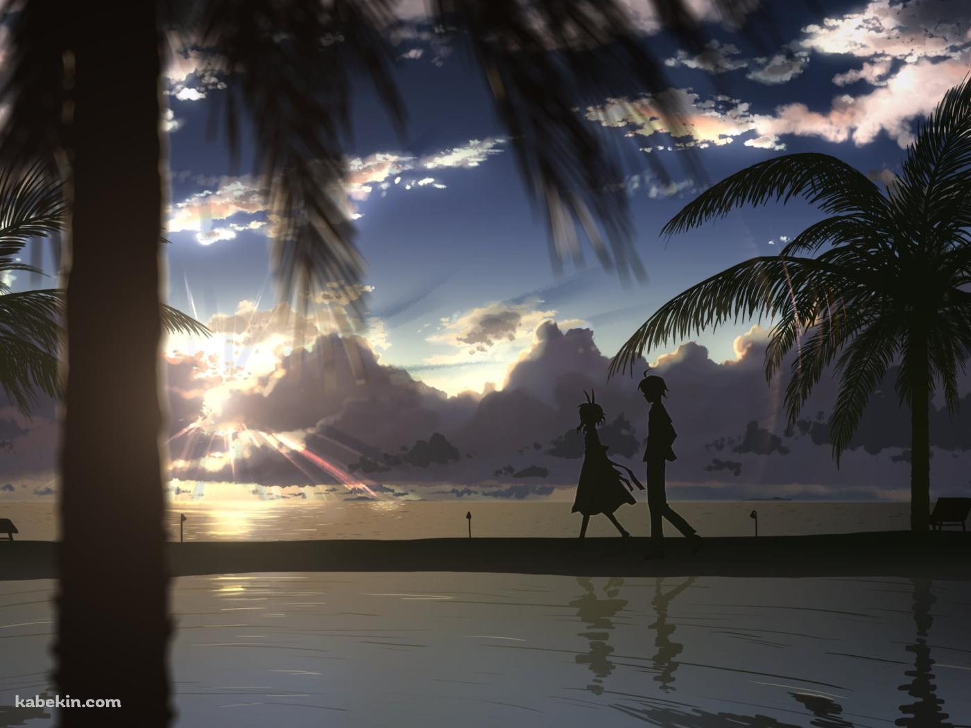 海沿いを歩く二人 / DJMAXの壁紙(1400px x 1050px) 高画質 PC・デスクトップ用