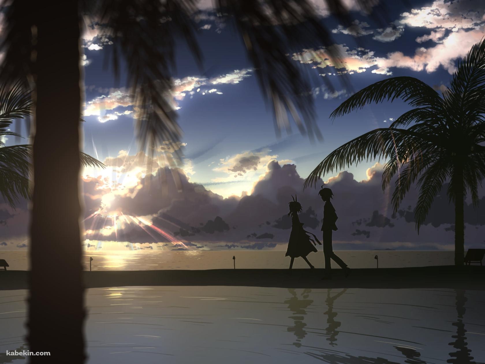 海沿いを歩く二人 / DJMAXの壁紙(1680px x 1260px) 高画質 PC・デスクトップ用