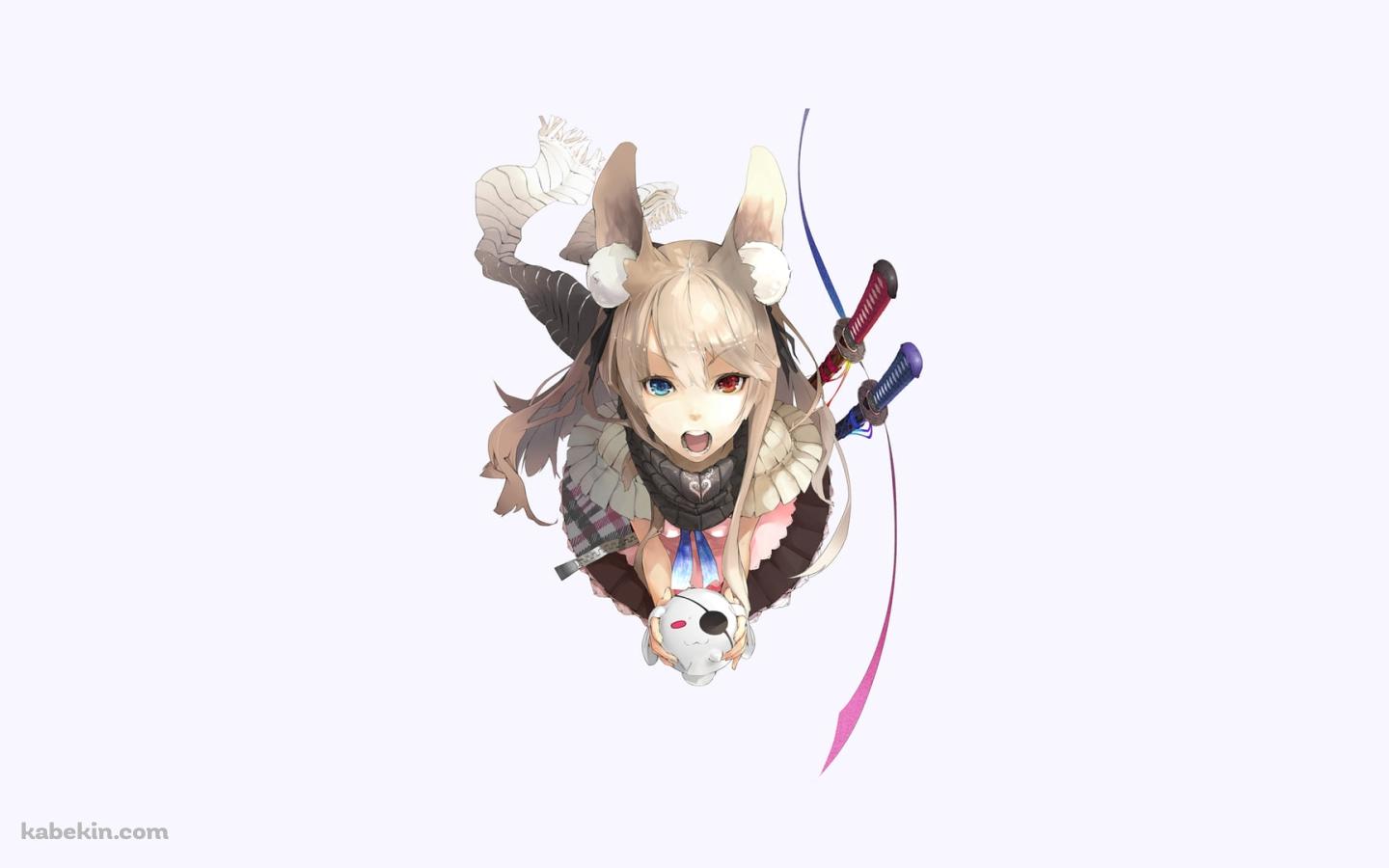 赤と青の剣とオッドアイの少女の壁紙(1440px x 900px) 高画質 PC・デスクトップ用