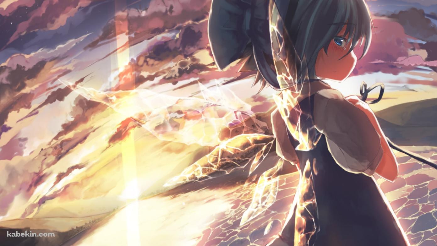 川岸に立つチルノ / 東方の壁紙(1391px x 783px) 高画質 PC・デスクトップ用