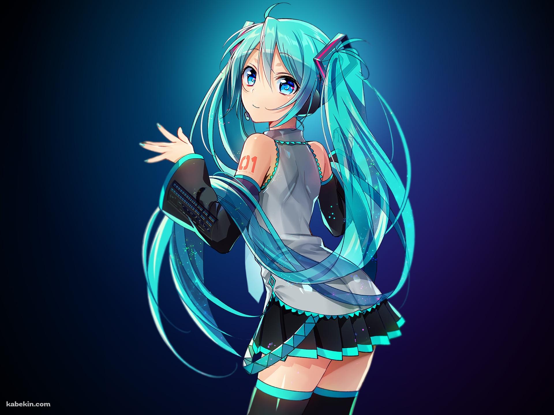 ポーズをする可愛い初音ミク / 後ろ姿 / ボーカロイドの壁紙(1920px x 1440px) 高画質 PC・デスクトップ用