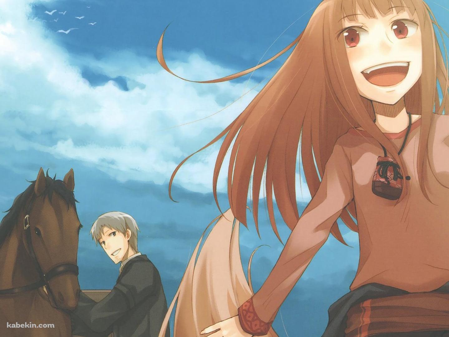 リンゴを食べるホロ / クラフト・ロレンス / 狼と香辛料の壁紙(1440px x 1080px) 高画質 PC・デスクトップ用