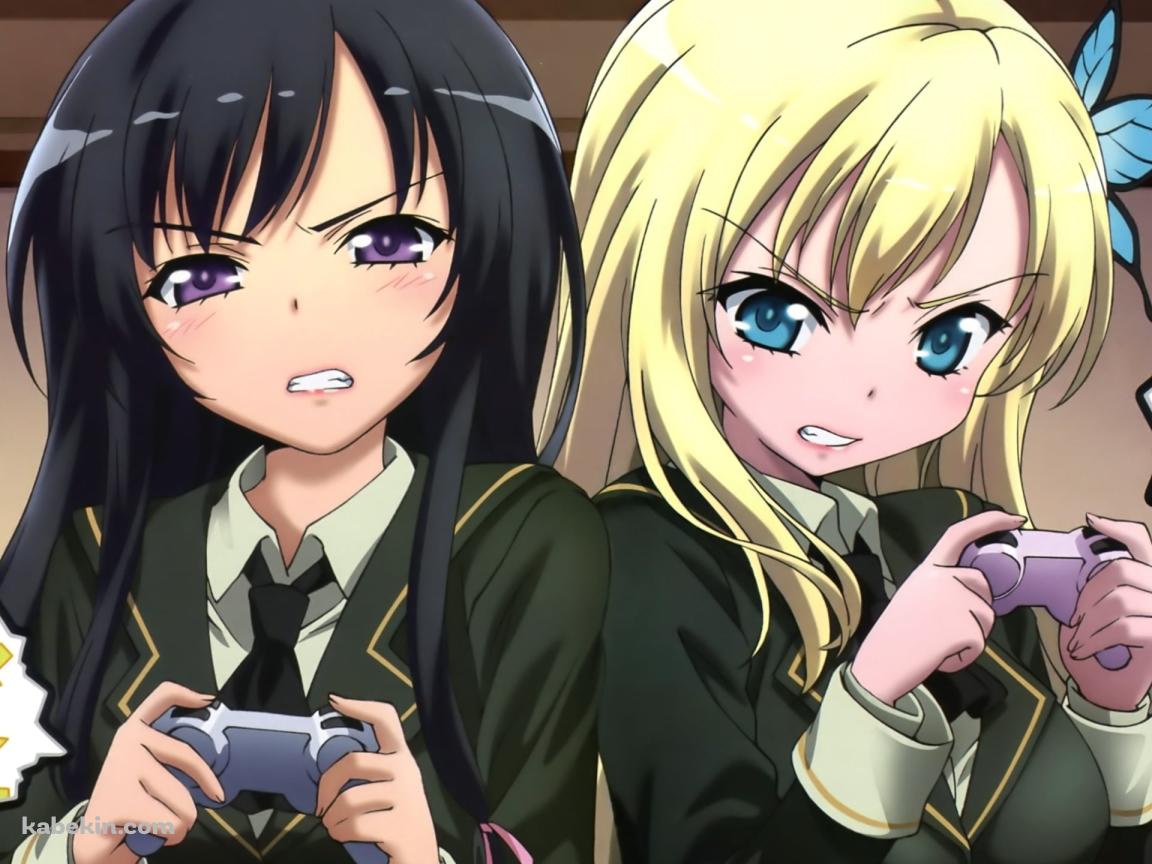 対戦ゲームをする柏崎星奈と三日月夜空 / 僕は友達が少ないの壁紙(1152px x 864px) 高画質 PC・デスクトップ用