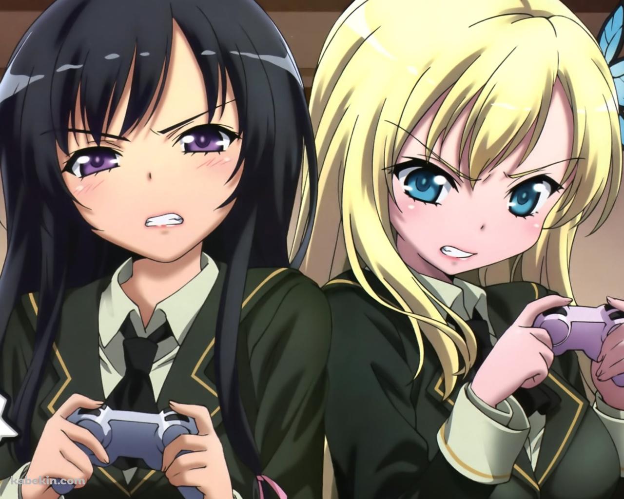 対戦ゲームをする柏崎星奈と三日月夜空 / 僕は友達が少ないの壁紙(1280px x 1024px) 高画質 PC・デスクトップ用