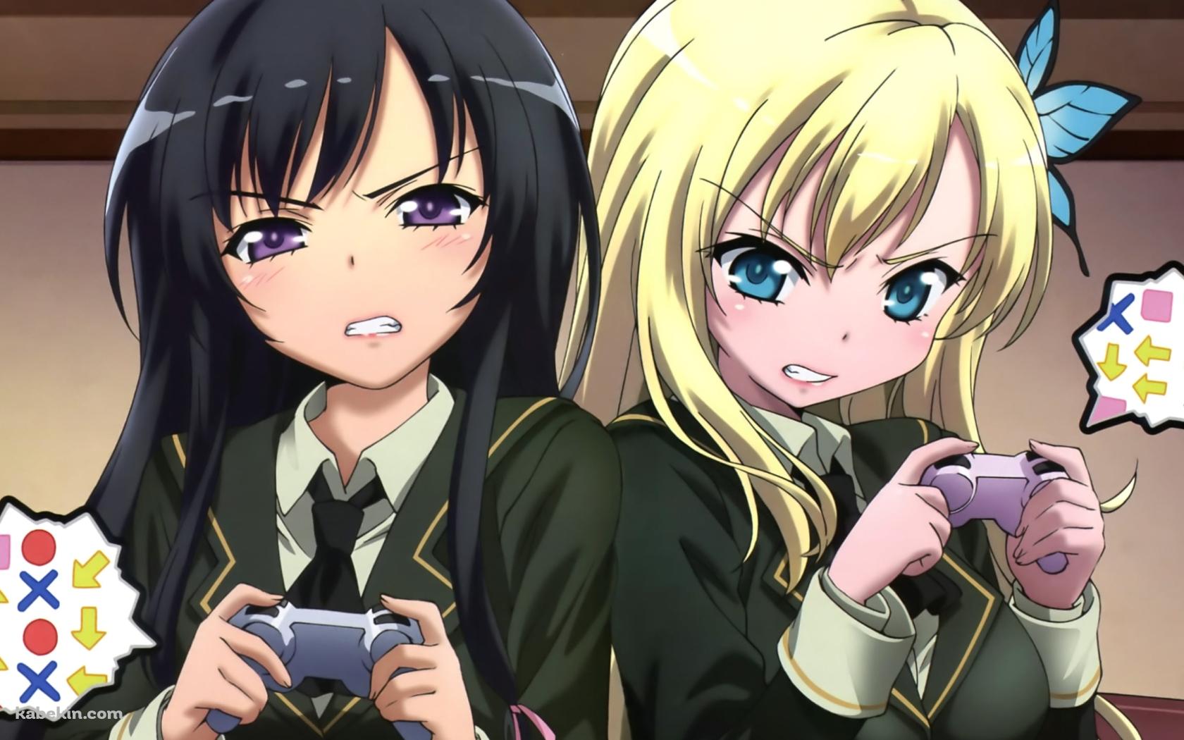 対戦ゲームをする柏崎星奈と三日月夜空 / 僕は友達が少ないの壁紙(1680px x 1050px) 高画質 PC・デスクトップ用