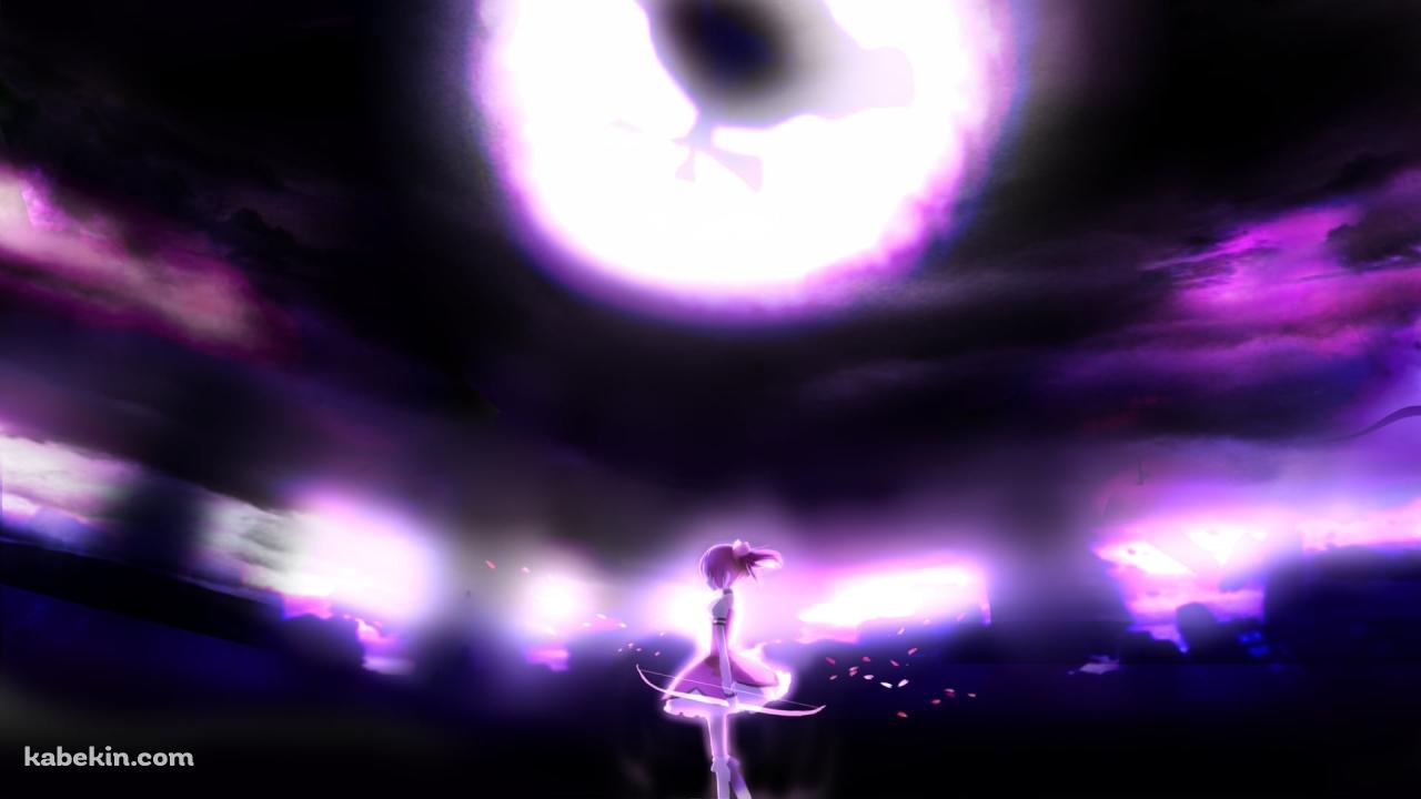 弓を持つ鹿目まどか / ワルプルギスの夜 / 魔法少女まどか☆マギカの壁紙(1280px x 720px) 高画質 PC・デスクトップ用