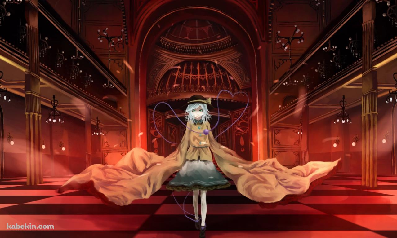 赤い大広間を闊歩する古明地こいし / 東方の壁紙(1280px x 768px) 高画質 PC・デスクトップ用