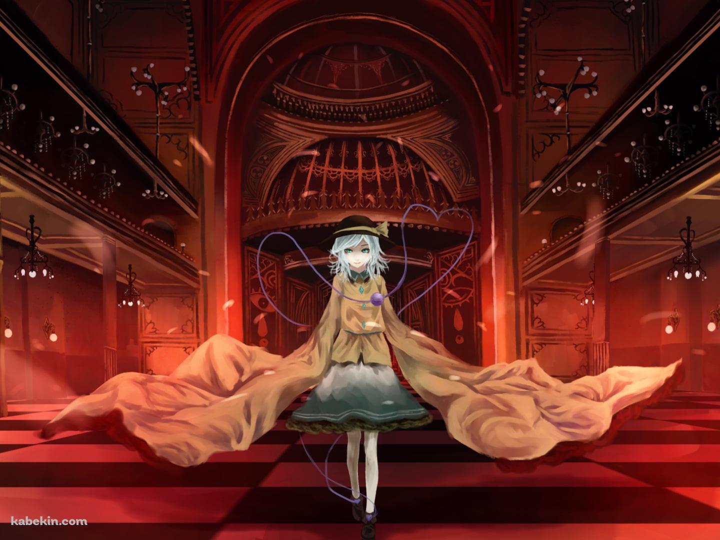 赤い大広間を闊歩する古明地こいし / 東方の壁紙(1440px x 1080px) 高画質 PC・デスクトップ用