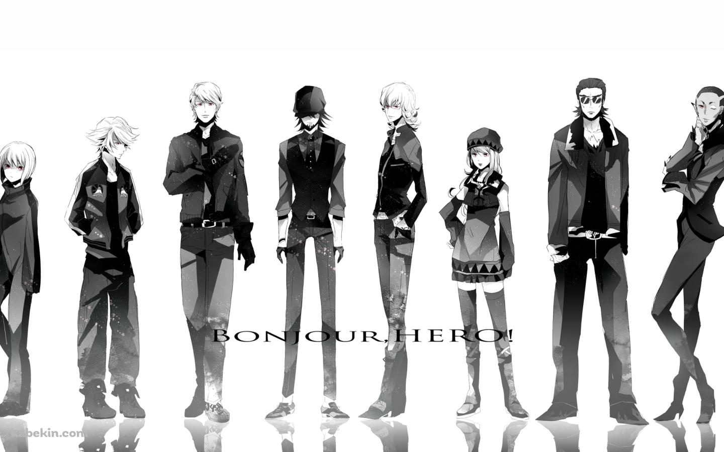 モノクロ / 鏑木・t・虎徹 / バーナビー・ブルックスJR / イワン・カレリン / タイガー & バニーの壁紙(1440px x 900px) 高画質 PC・デスクトップ用