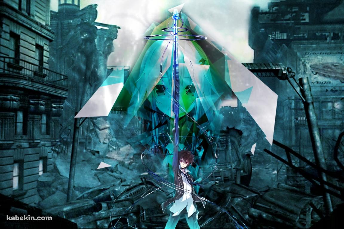 武器を振るう桜満集 / 楪いのり / かっこいい / ギルティクラウンの壁紙(1152px x 768px) 高画質 PC・デスクトップ用