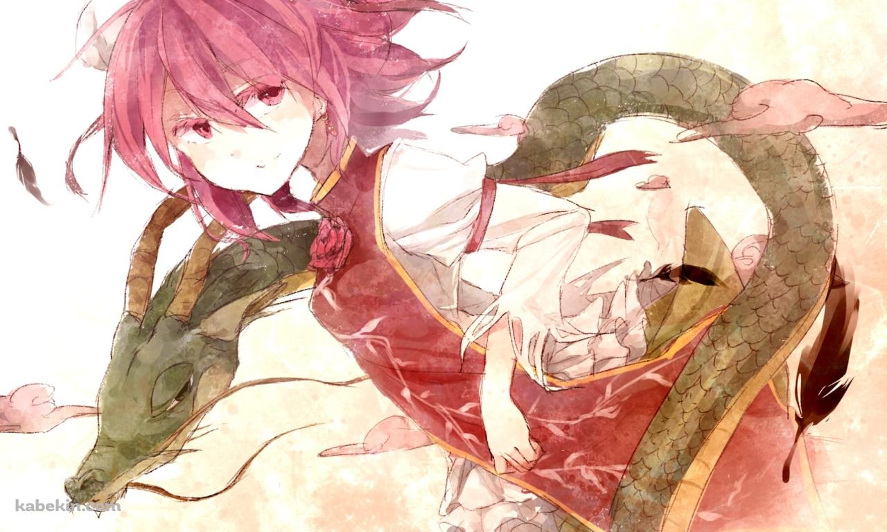 ドラゴンと茨木華扇 / 東方の壁紙(1280px x 768px) 高画質 PC・デスクトップ用