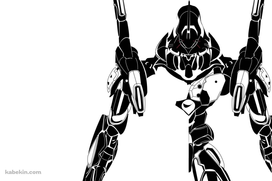 黒白のエヴァ初号機 / ヱヴァンゲリヲン新劇場版:破の壁紙(1152px x 768px) 高画質 PC・デスクトップ用