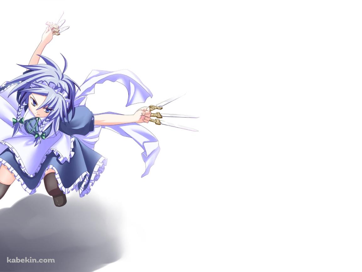 両手に武器を持つかっこいい十六夜咲夜 / 東方の壁紙(1152px x 864px) 高画質 PC・デスクトップ用
