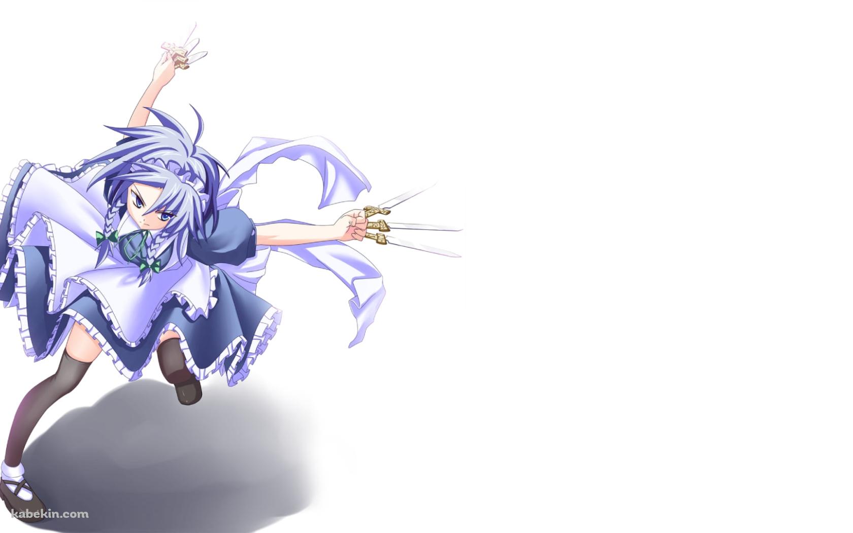 両手に武器を持つかっこいい十六夜咲夜 / 東方の壁紙(1680px x 1050px) 高画質 PC・デスクトップ用