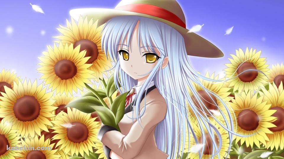 向日葵を抱える立華奏 / エンジェル ビーツ!の壁紙(960px x 540px) 高画質 PC・デスクトップ用