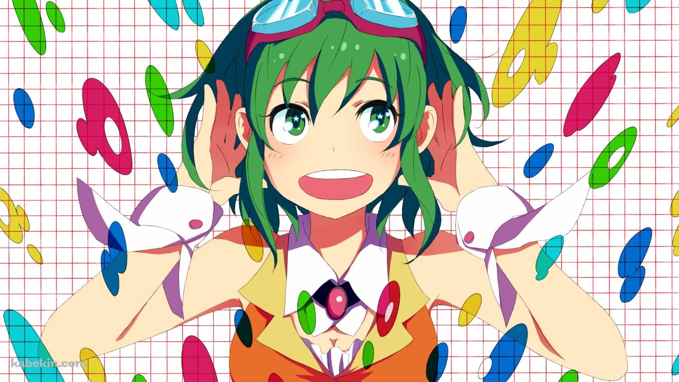 両耳に手をあてるGUMI / ボーカロイドの壁紙(1366px x 768px) 高画質 PC・デスクトップ用