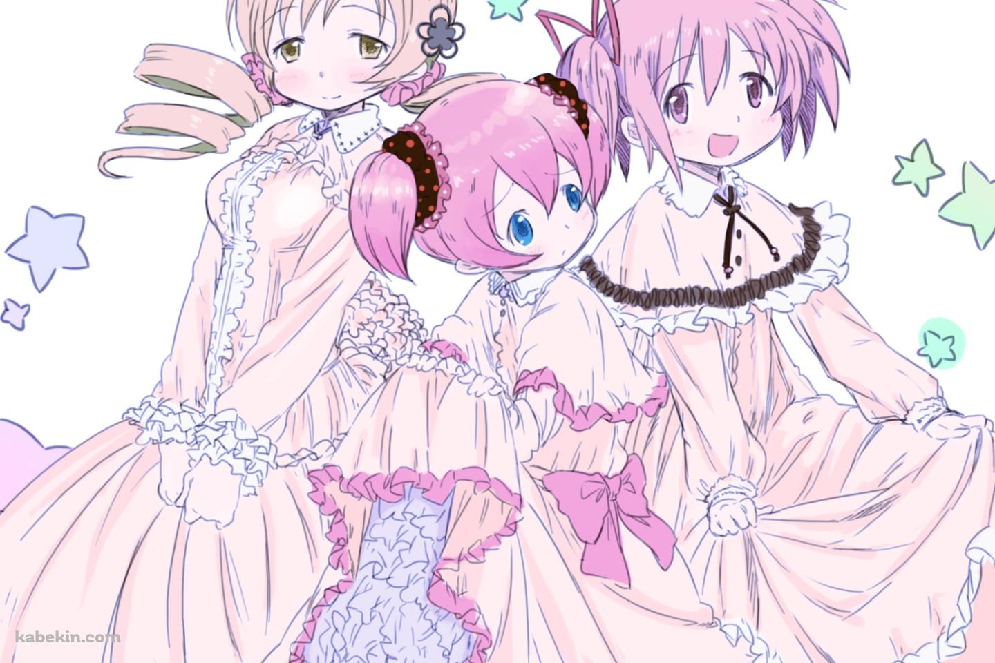 淡い鉛筆で描いたような鹿目まどか / 巴マミ / シャルロッテ / 魔法少女まどか☆マギカの壁紙(1440px x 960px) 高画質 PC・デスクトップ用