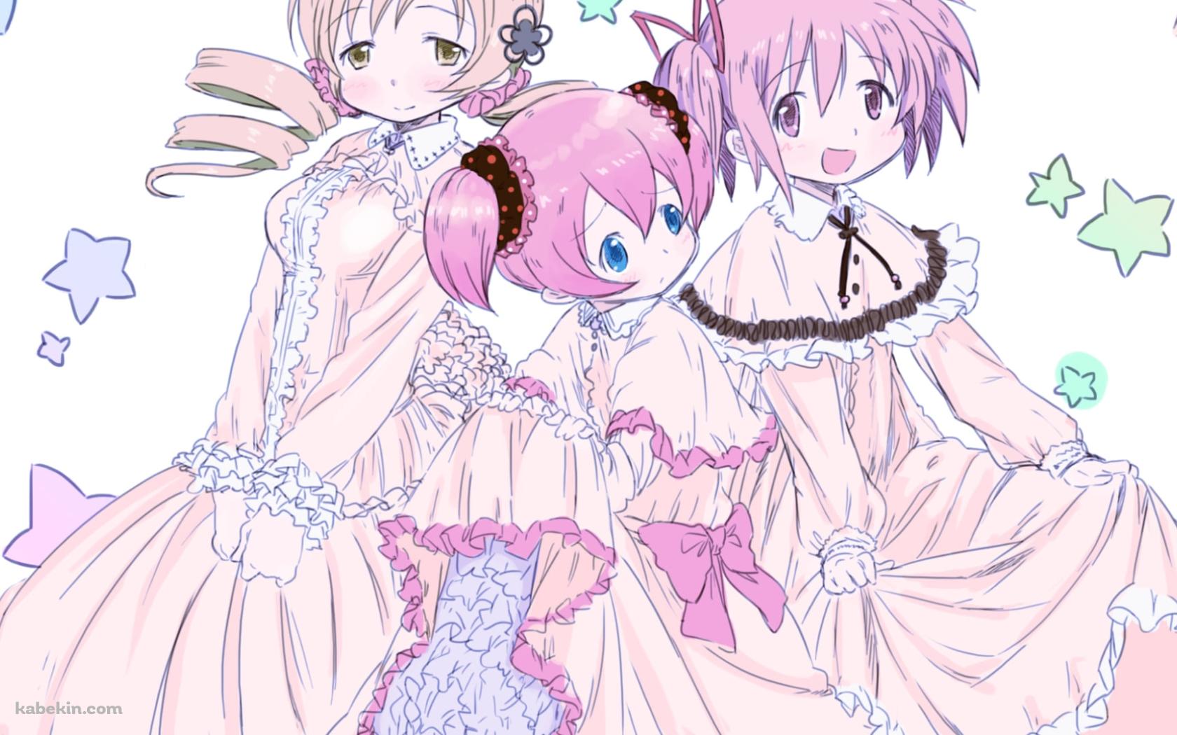 淡い鉛筆で描いたような鹿目まどか / 巴マミ / シャルロッテ / 魔法少女まどか☆マギカの壁紙(1680px x 1050px) 高画質 PC・デスクトップ用
