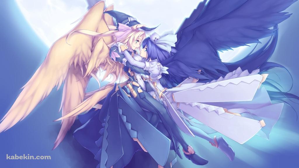 満月とマルガ・ナルゼとマルゴット・ナイト / 境界線上のホライゾンの壁紙(1024px x 576px) 高画質 PC・デスクトップ用