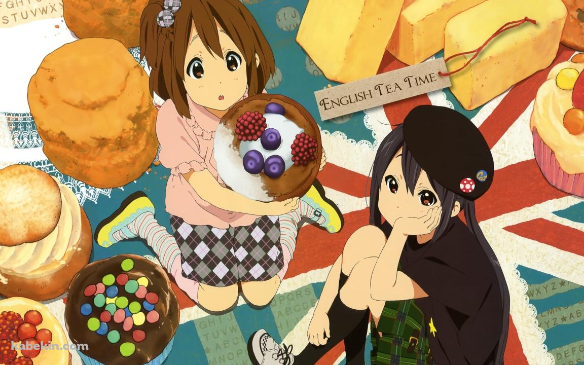 スイーツと平沢唯と中野梓 / マフィン / チョコチップクッキー / けいおん!の壁紙(1152px x 720px) 高画質 PC・デスクトップ用