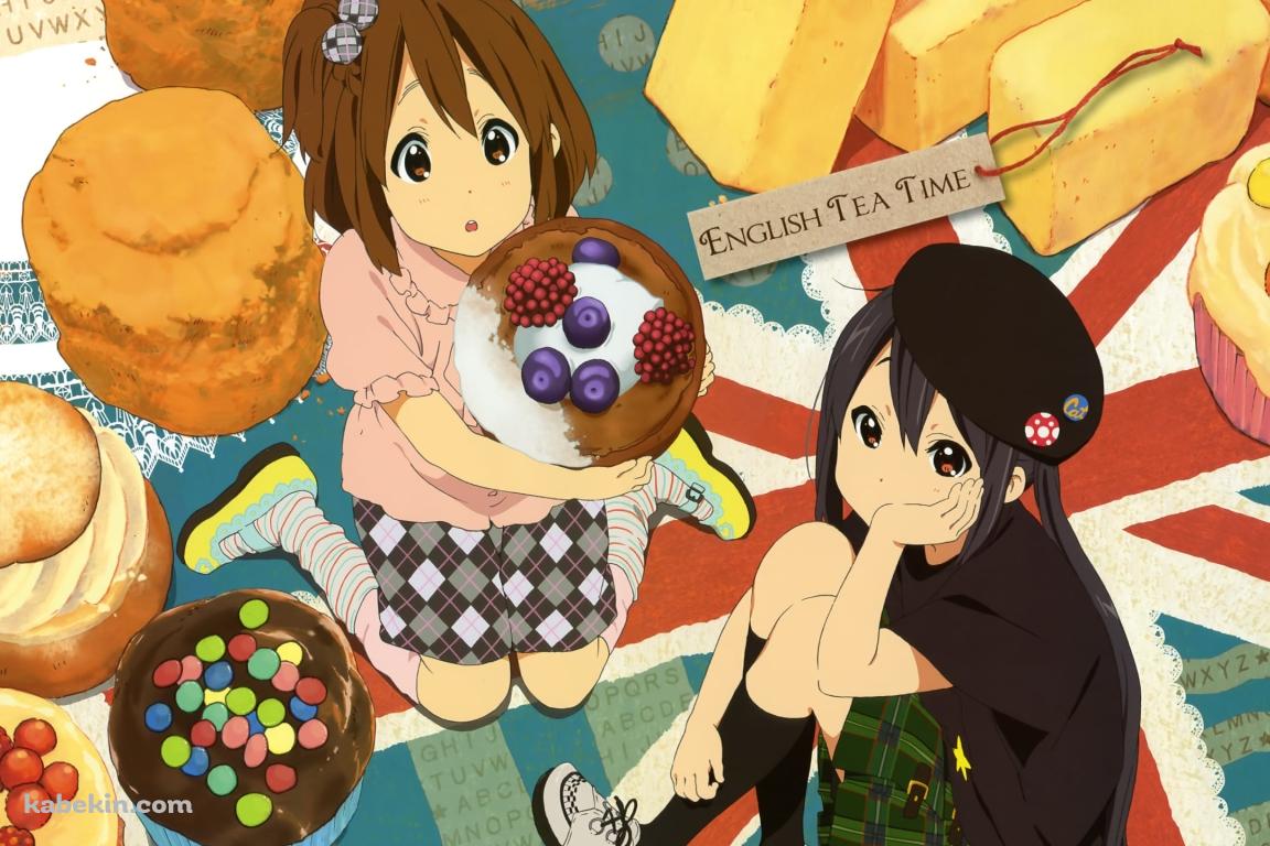スイーツと平沢唯と中野梓 / マフィン / チョコチップクッキー / けいおん!の壁紙(1152px x 768px) 高画質 PC・デスクトップ用