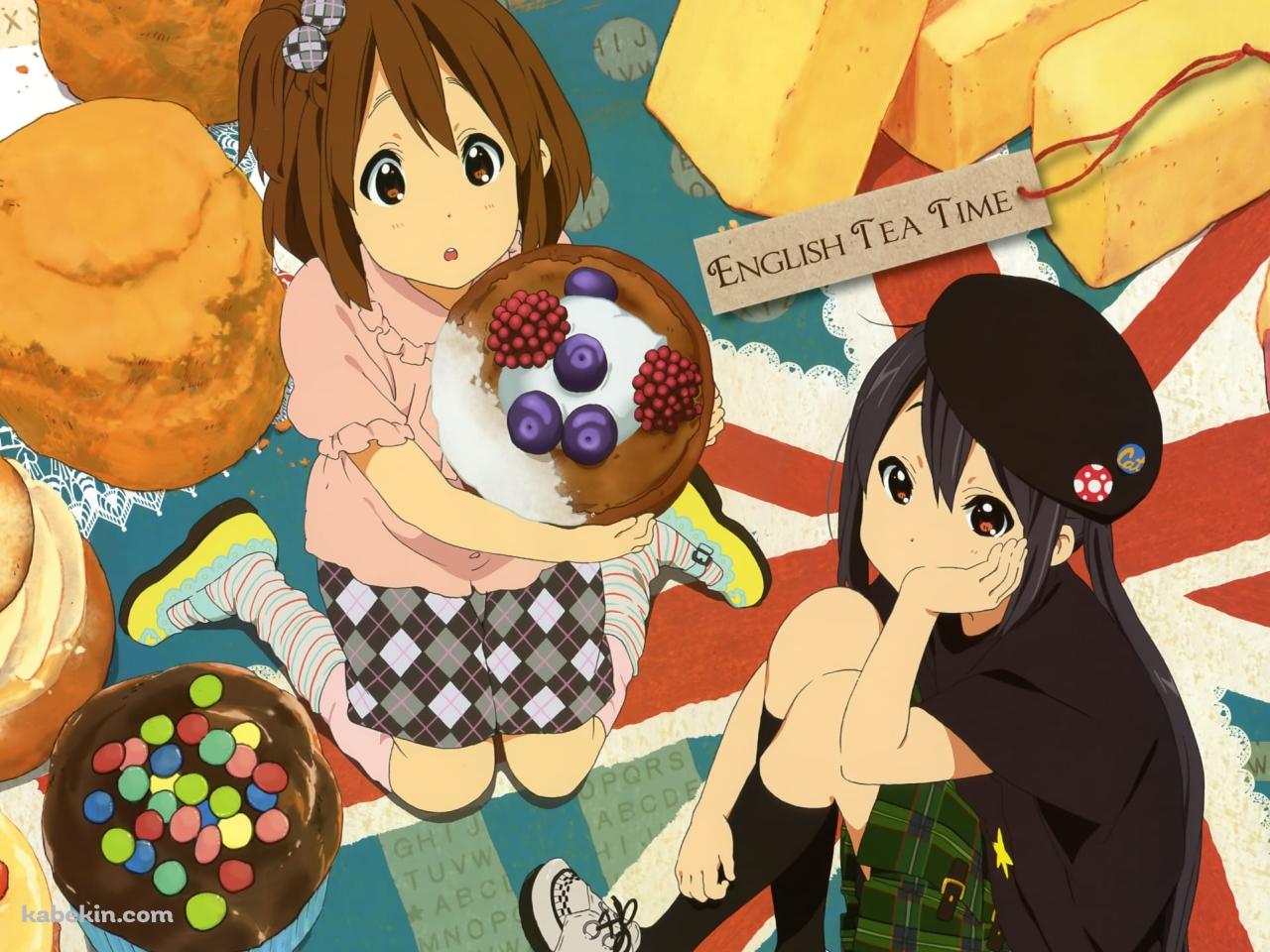 スイーツと平沢唯と中野梓 / マフィン / チョコチップクッキー / けいおん!の壁紙(1280px x 960px) 高画質 PC・デスクトップ用