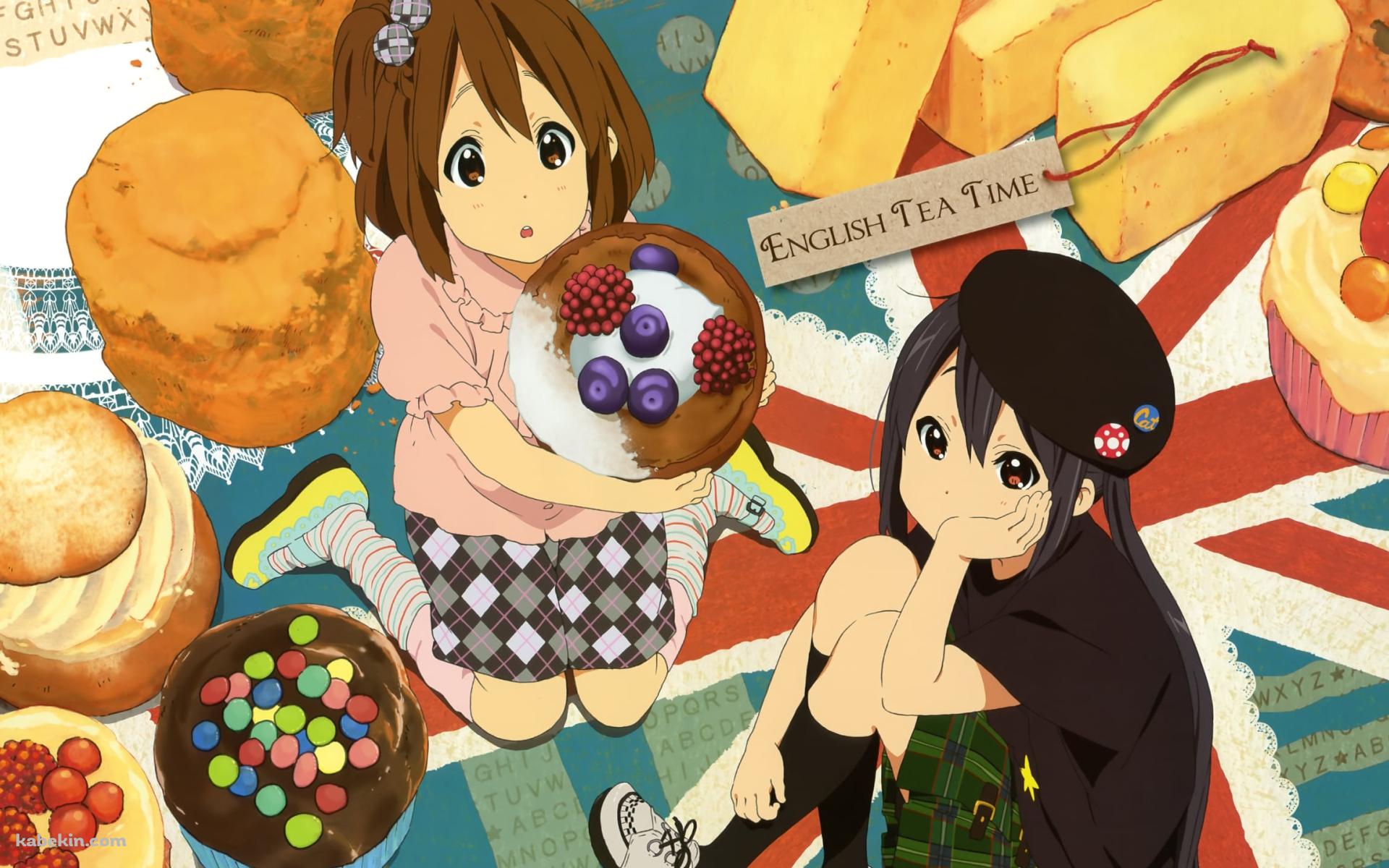 スイーツと平沢唯と中野梓 / マフィン / チョコチップクッキー / けいおん!の壁紙(1920px x 1200px) 高画質 PC・デスクトップ用
