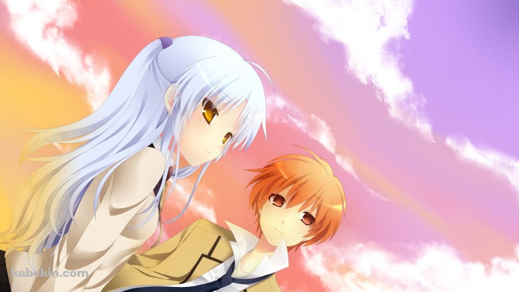 夕暮れと立華奏と音無 結弦 / エンジェル ビーツ!の壁紙(1024px x 576px) 高画質 PC・デスクトップ用