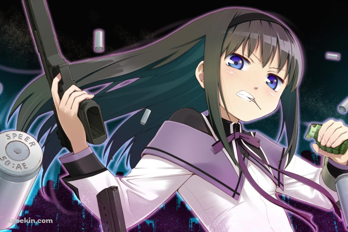 攻撃するかっこいい暁美ほむら / 魔法少女まどか☆マギカの壁紙(1152px x 768px) 高画質 PC・デスクトップ用