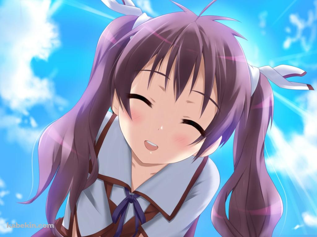 青空の下、こちらを覗き込む宇佐美マサムネ / まよチキ!の壁紙(1024px x 768px) 高画質 PC・デスクトップ用