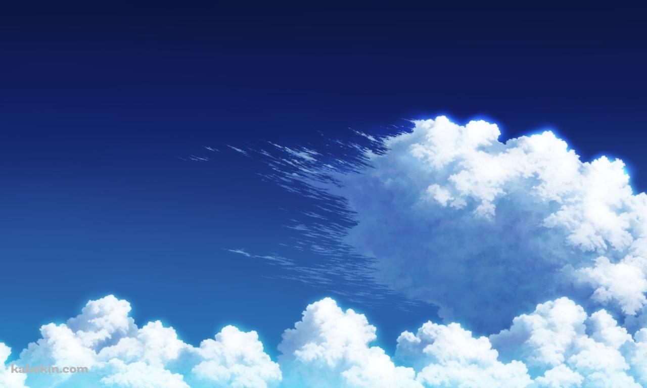 真夏の青空 / 風になびく雲の壁紙(1280px x 768px) 高画質 PC・デスクトップ用
