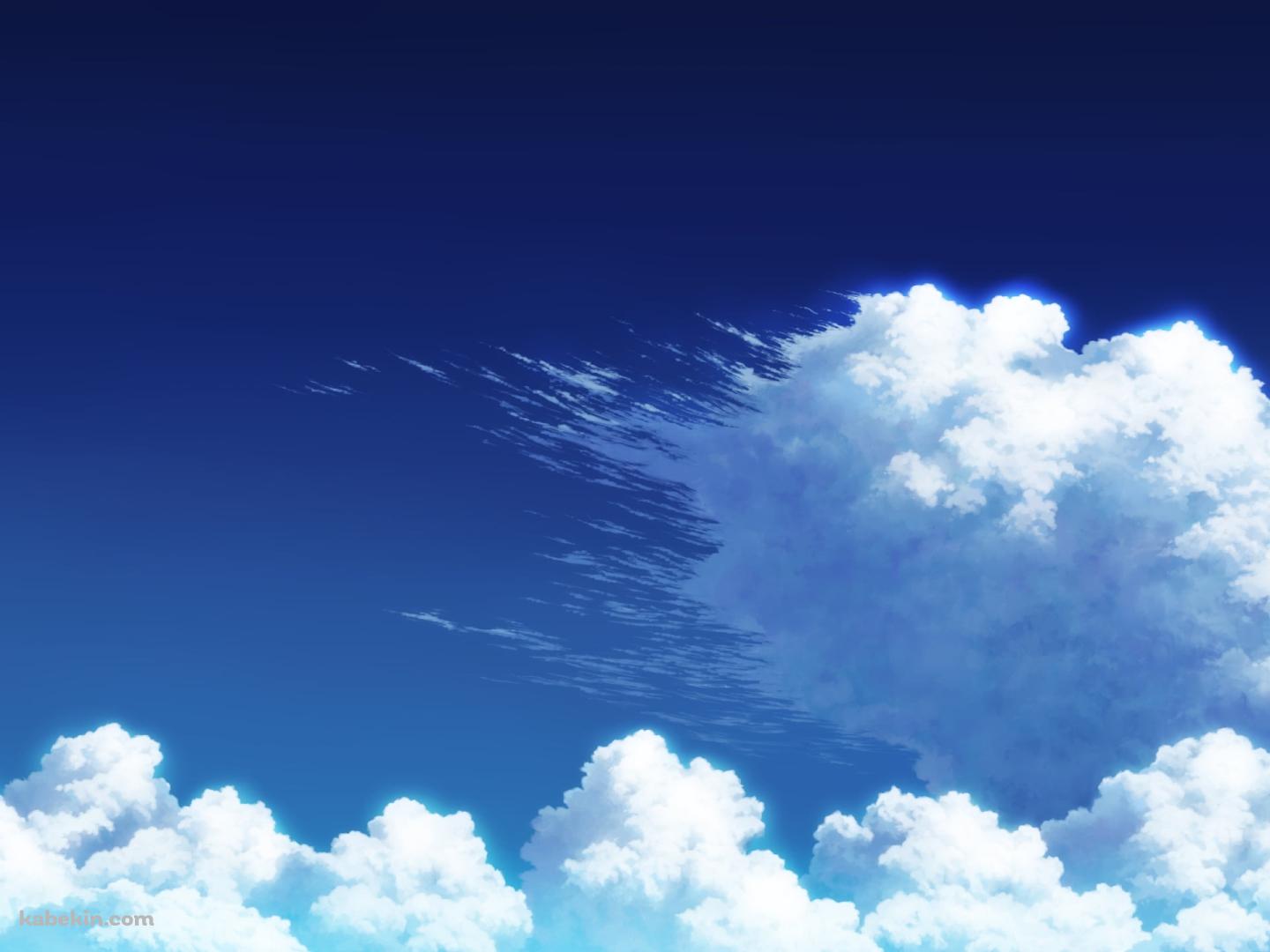 真夏の青空 / 風になびく雲の壁紙(1440px x 1080px) 高画質 PC・デスクトップ用