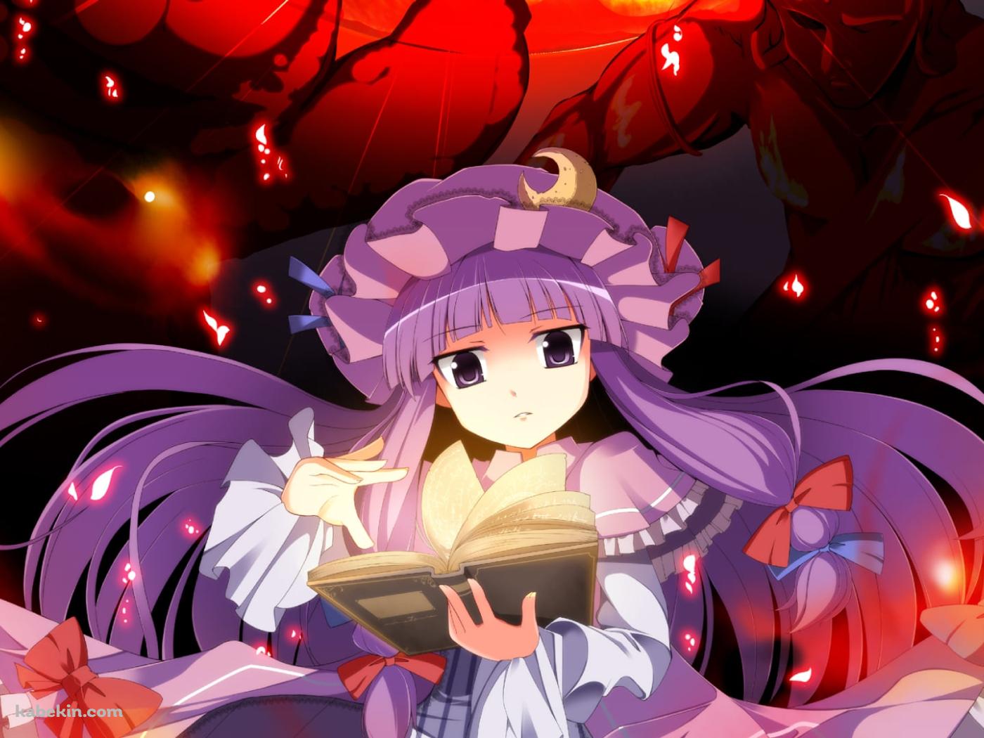 魔法を詠唱するパチュリー・ノーレッジ / 東方の壁紙(1400px x 1050px) 高画質 PC・デスクトップ用