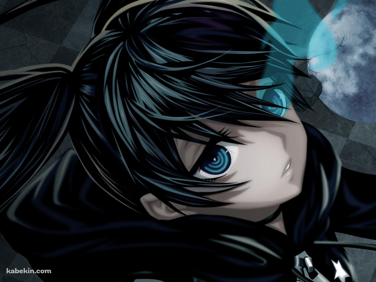満月とブラック★ロックシューターの壁紙(1280px x 960px) 高画質 PC・デスクトップ用