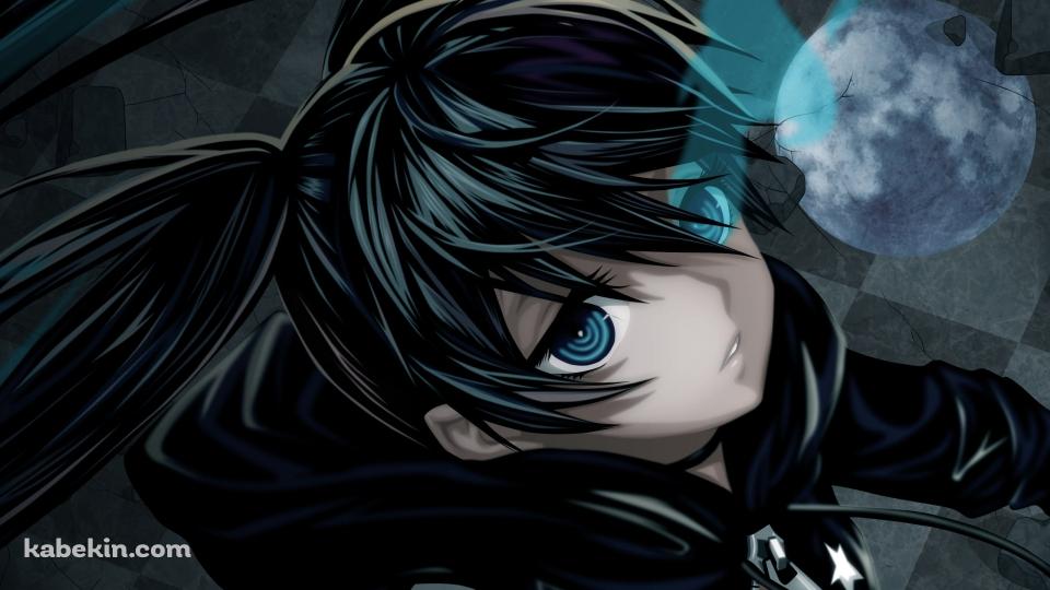 満月とブラック★ロックシューターの壁紙(960px x 540px) 高画質 PC・デスクトップ用