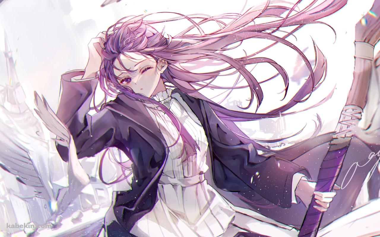 強風に目をつぶるフェルン / 葬送のフリーレンの壁紙(1280px x 800px) 高画質 PC・デスクトップ用