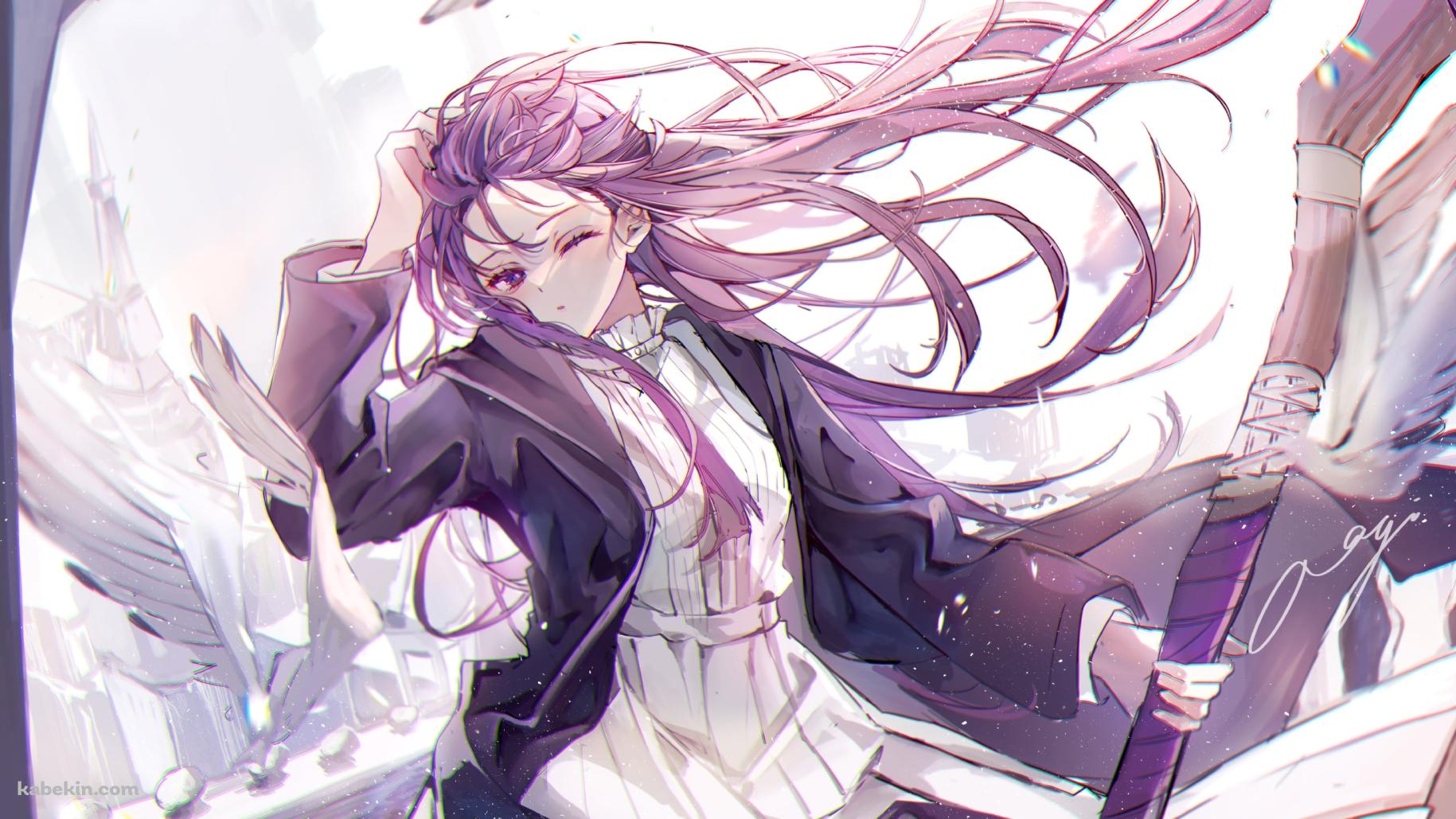 強風に目をつぶるフェルン / 葬送のフリーレンの壁紙(1829px x 1029px) 高画質 PC・デスクトップ用