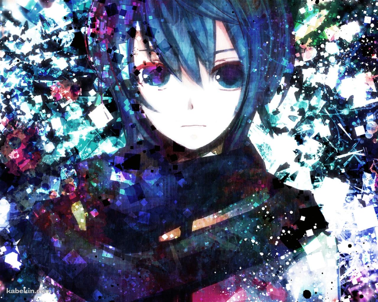 グランジ風のタッチで描かれたKAITO / ボカロの壁紙(1280px x 1024px) 高画質 PC・デスクトップ用