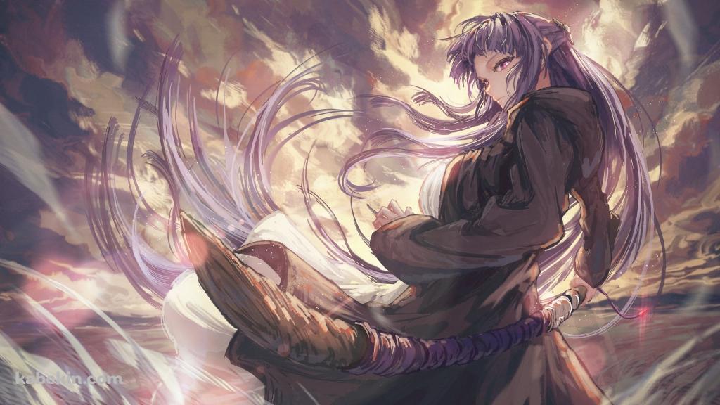 杖を持つ凄みのあるフェルン / 葬送のフリーレンの壁紙(1024px x 576px) 高画質 PC・デスクトップ用