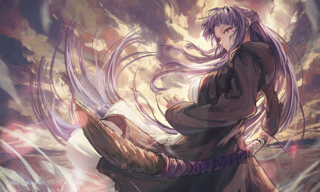 杖を持つ凄みのあるフェルン / 葬送のフリーレンの壁紙(1280px x 768px) 高画質 PC・デスクトップ用