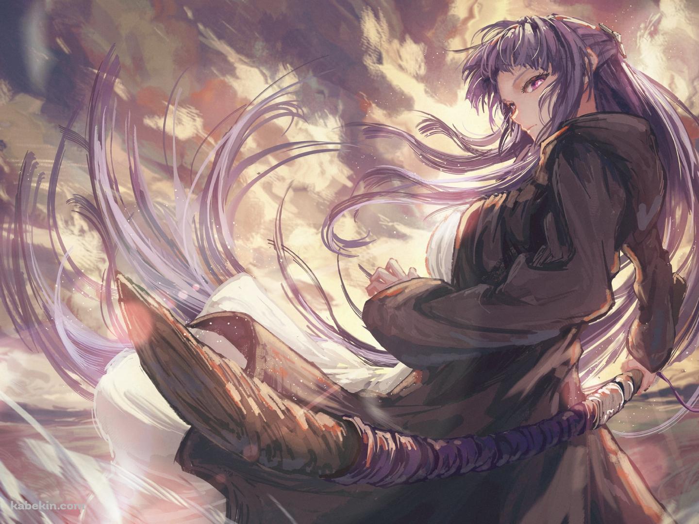 杖を持つ凄みのあるフェルン / 葬送のフリーレンの壁紙(1440px x 1080px) 高画質 PC・デスクトップ用