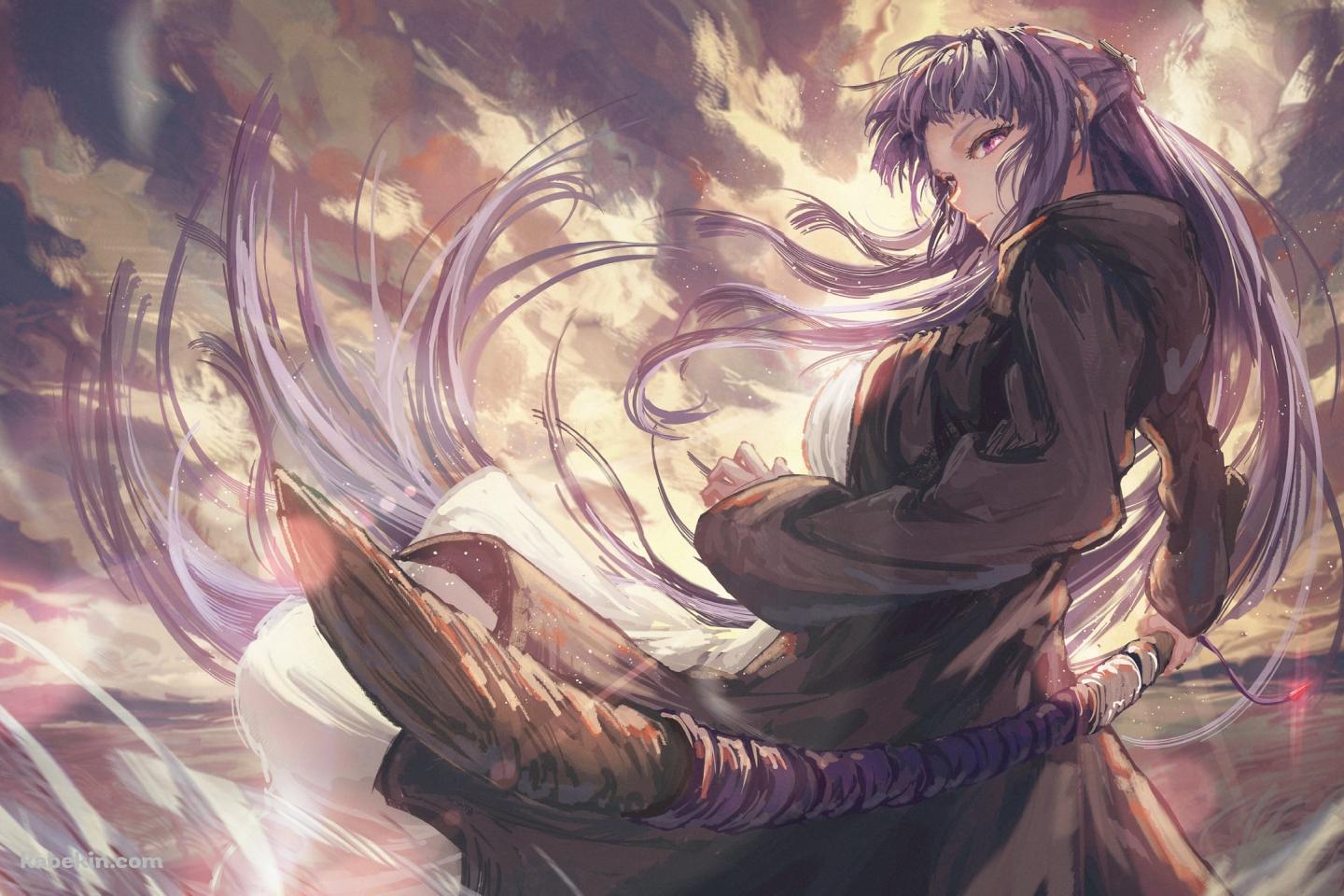 杖を持つ凄みのあるフェルン / 葬送のフリーレンの壁紙(1440px x 960px) 高画質 PC・デスクトップ用