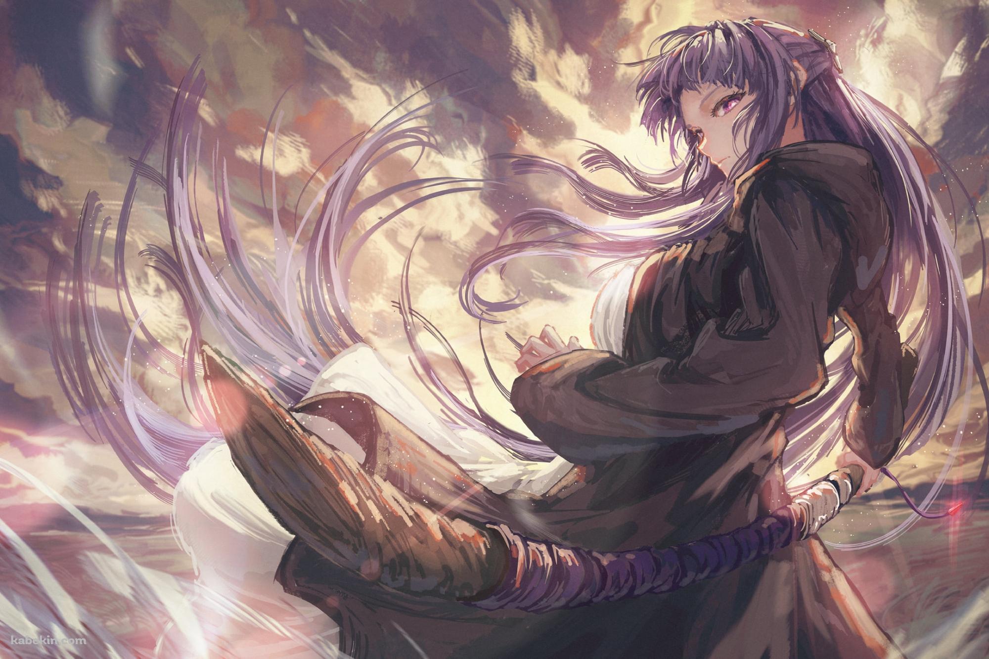 杖を持つ凄みのあるフェルン / 葬送のフリーレンの壁紙(2000px x 1333px) 高画質 PC・デスクトップ用